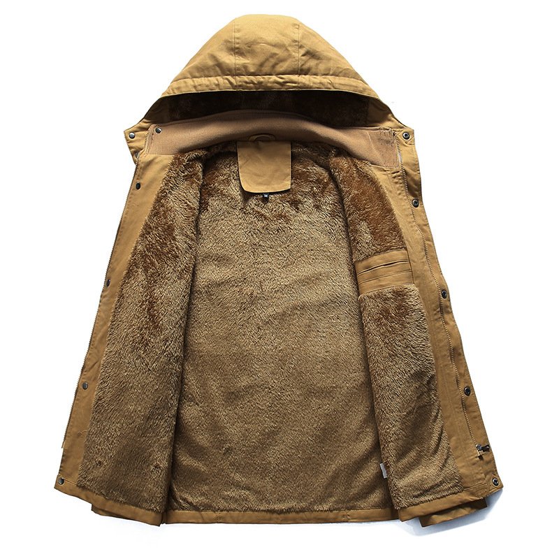 5XL Wholesale Plus Size Men's Jackets Fleece Winter Jacket Men Casual Thick Outwear Hooded Coat for Men