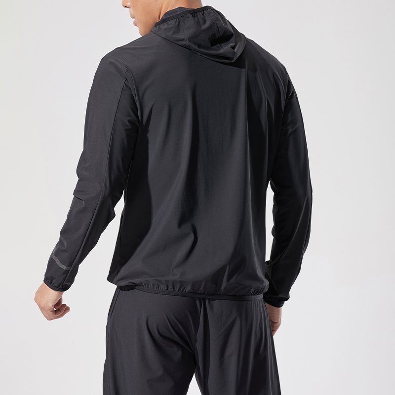 Summer Light Jacket Full Zip Sun Protection Hoodie Long Sleeve Sun Shirts for Men Hiking Fishing Zip Pockets
