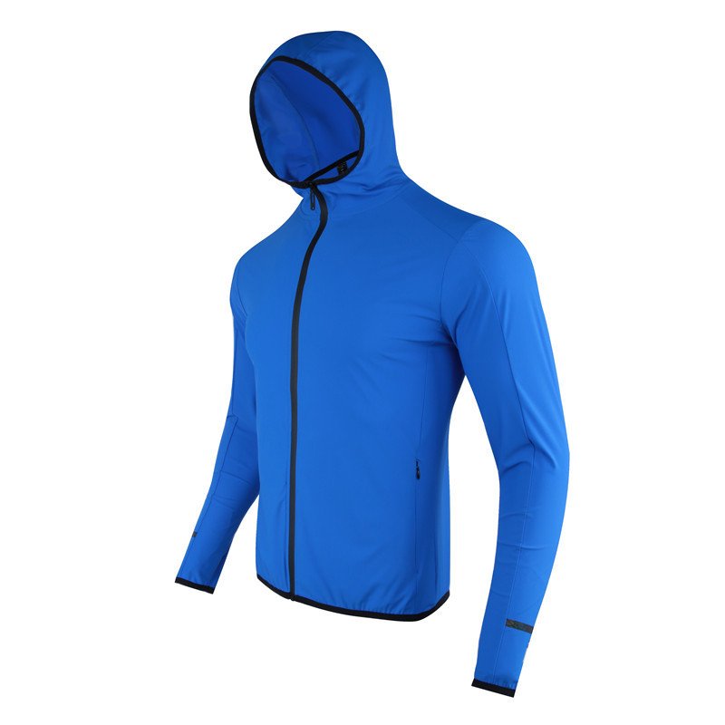 Summer Light Jacket Full Zip Sun Protection Hoodie Long Sleeve Sun Shirts for Men Hiking Fishing Zip Pockets