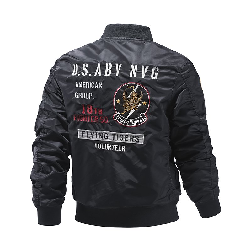 Wholesale Heavy work boys embroidery MA1 Bomber Jacket for men Plus Size Baseball men's varsity motorcycle windbreaker jacket