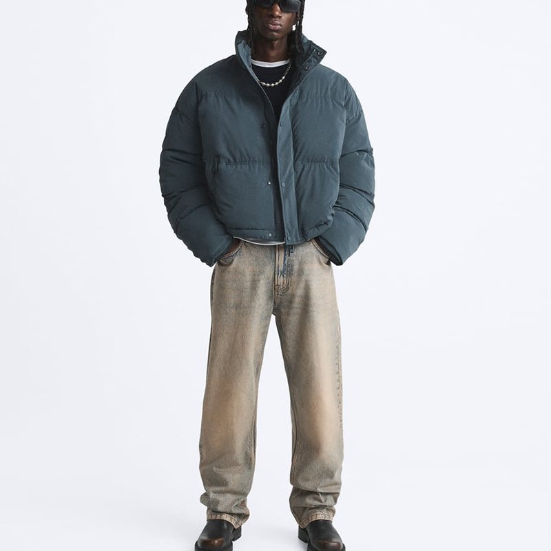 Winter Cotton-Padded Puff Jacket Waterproof Windproof Zipper Work Men Casual Bubble Custom Logo Crop Quilted Jacket