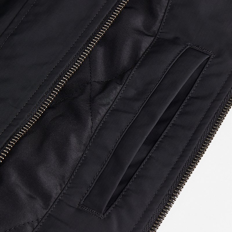 Mens fashion Womens Jacket 2024 New Style Autumn Loose Soft Stand Neck Long Sleeves Black Pocket Zip Warm Coat