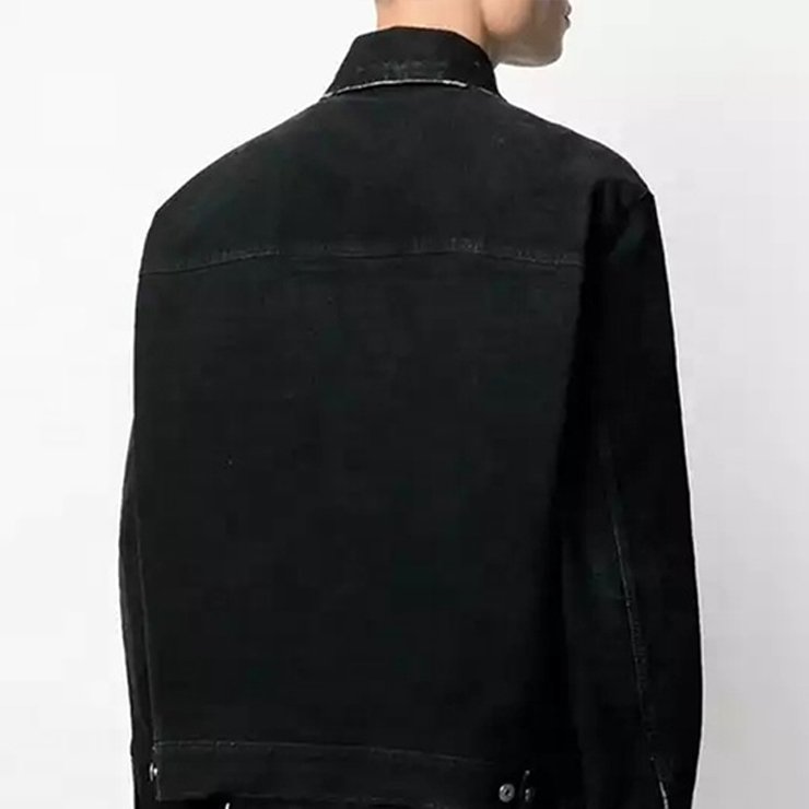 Custom Design OEM High Quality Vintage Washed 100% Cotton Label Embroidery Men Zip Up Mens Denim Jacket