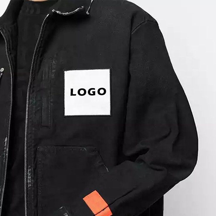Custom Design OEM High Quality Vintage Washed 100% Cotton Label Embroidery Men Zip Up Mens Denim Jacket