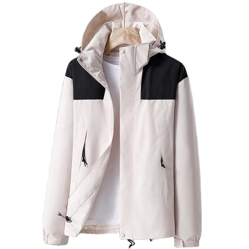 custom logo Outdoor Windproof men's windbreaker jacket 100% polyester contrast jacket for men