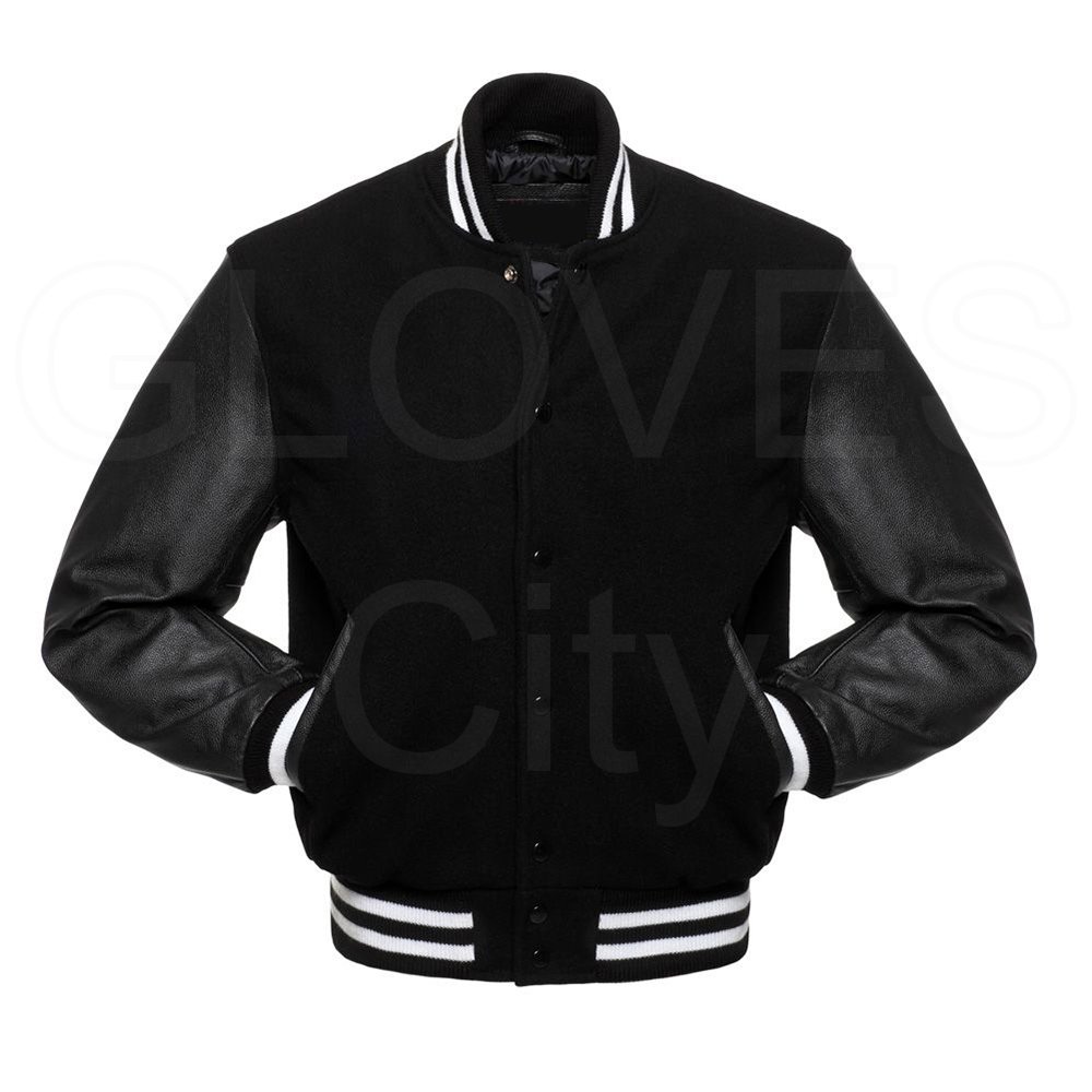 Varsity Jacket Custom Logo Color Black Casual Jacket Mens High Street Style Baseball style varsity Jacket