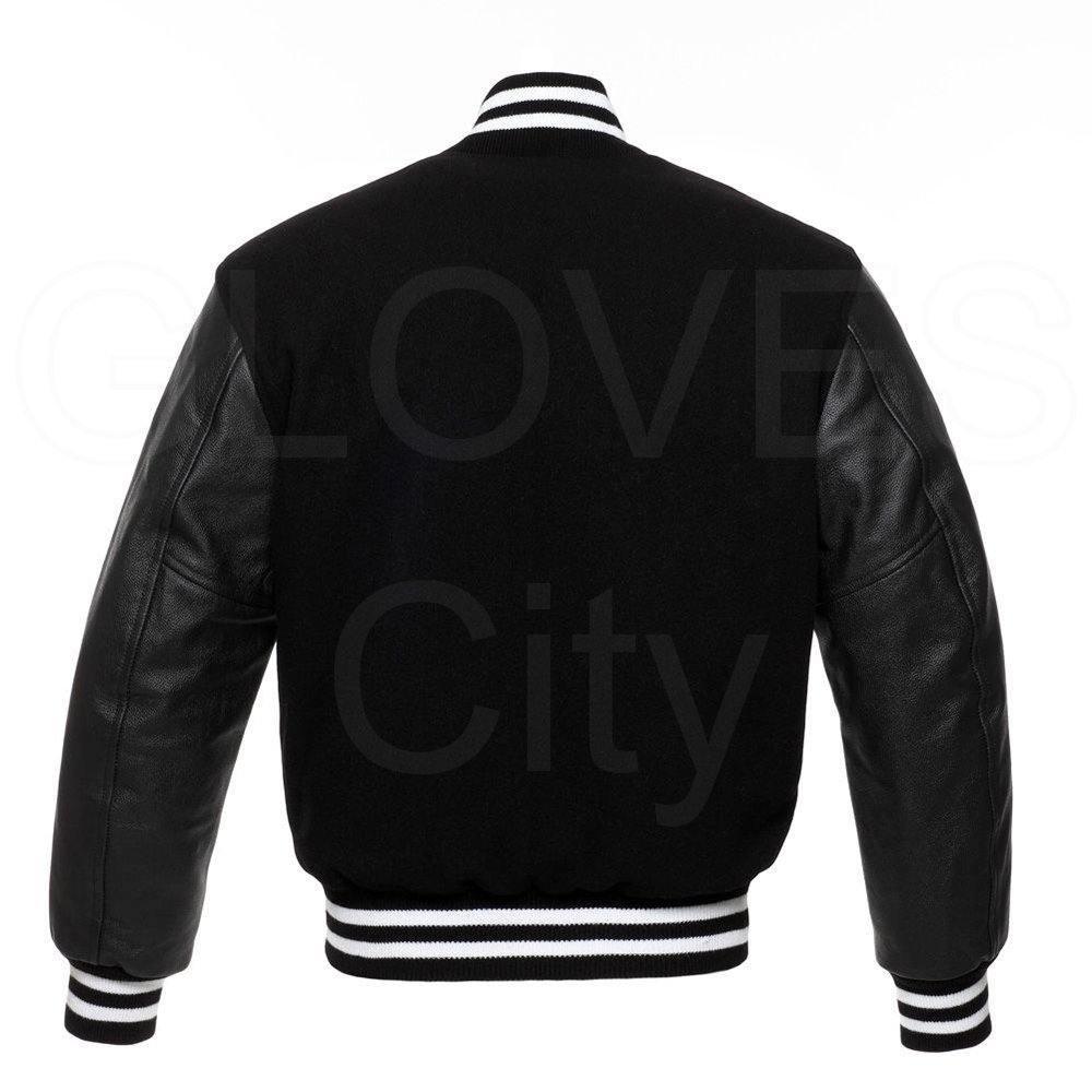 Varsity Jacket Custom Logo Color Black Casual Jacket Mens High Street Style Baseball style varsity Jacket