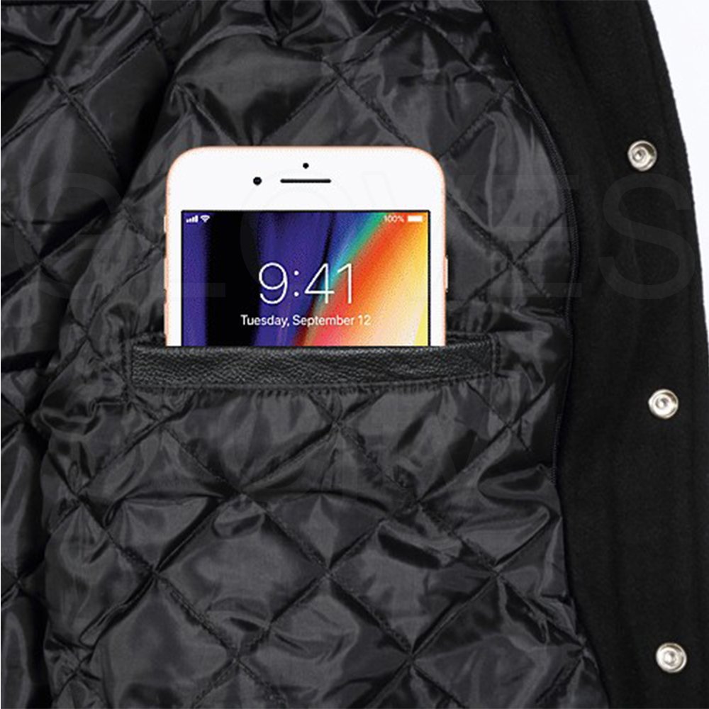 Varsity Jacket Custom Logo Color Black Casual Jacket Mens High Street Style Baseball style varsity Jacket
