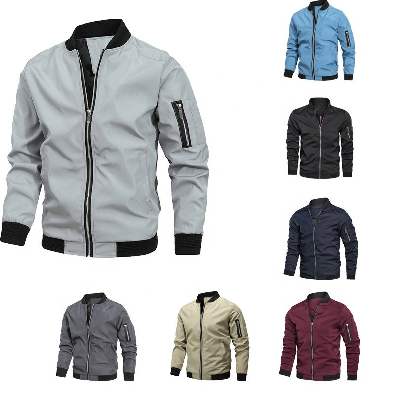 Men's Coats Outwear Lightweight Sportswear Jacket Casual Bomber Jacket Full Zip Windbreaker Light Autumn Jackets