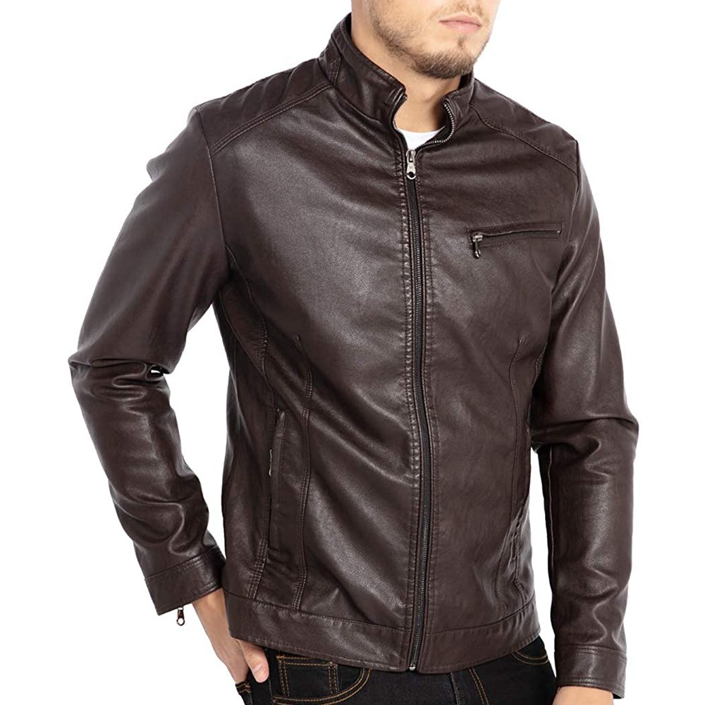 Custom Leather Jacket Outwear Male PU Leather Coats Top Quality Motorcycle Jacket For Men