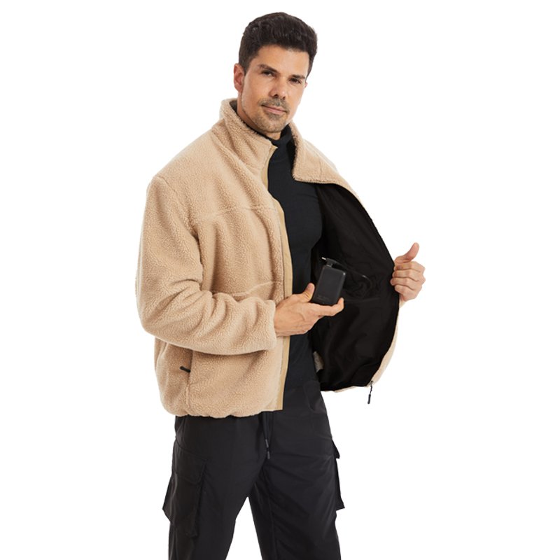 Men Winter Jackets Warm Full Zip Men Heavy Weight Fleece Zipper Work Jacket Oversized Fit Winter Jacket for Men