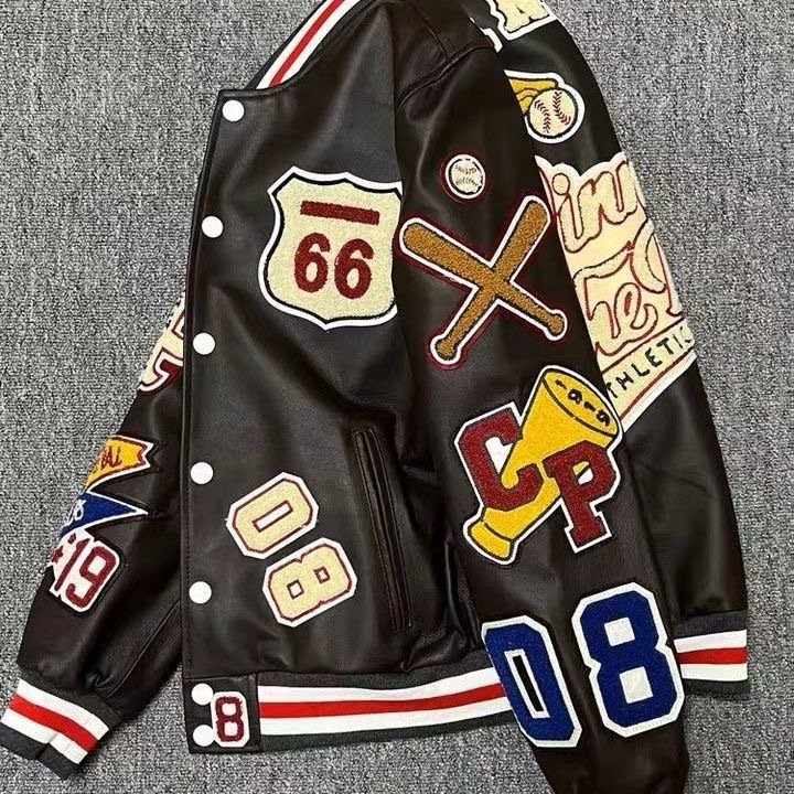 Customised Fashion Crop Top Baseball Coat Loose Casual Letterman Mens Patch Polyester Cropped Varsity Jacket