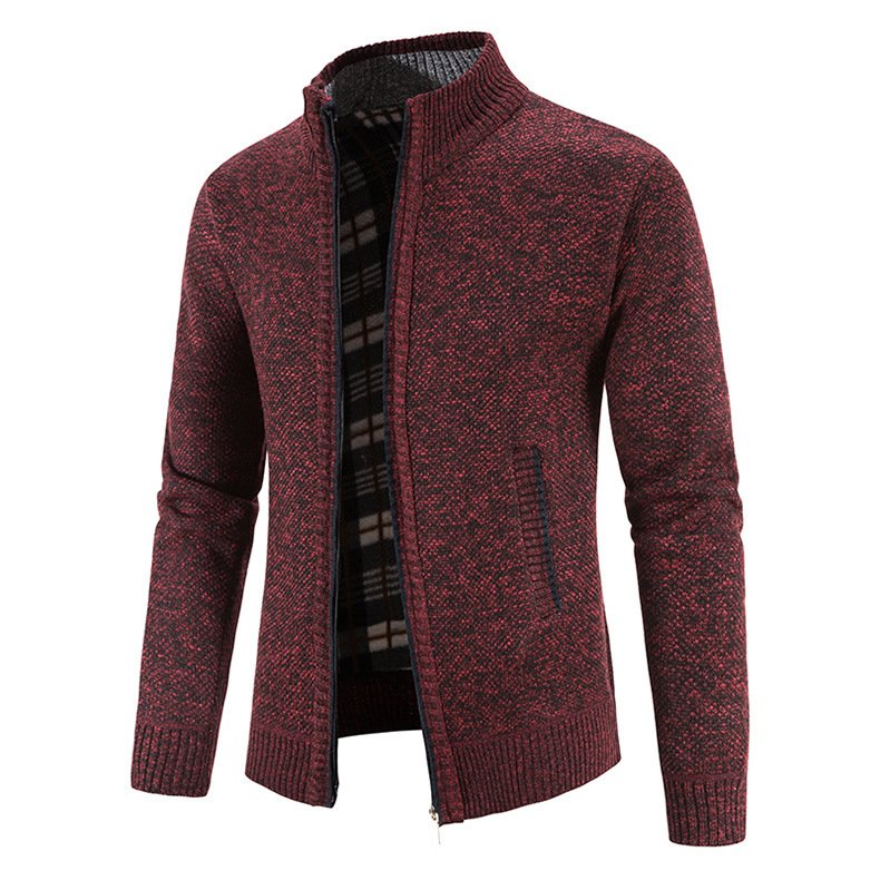 Wholesale Mens Long Sleeve Lightweight Coats Fall and Winter Casual Sweater Turtle Neck Jacket with Pockets Full Zip Slim Tops
