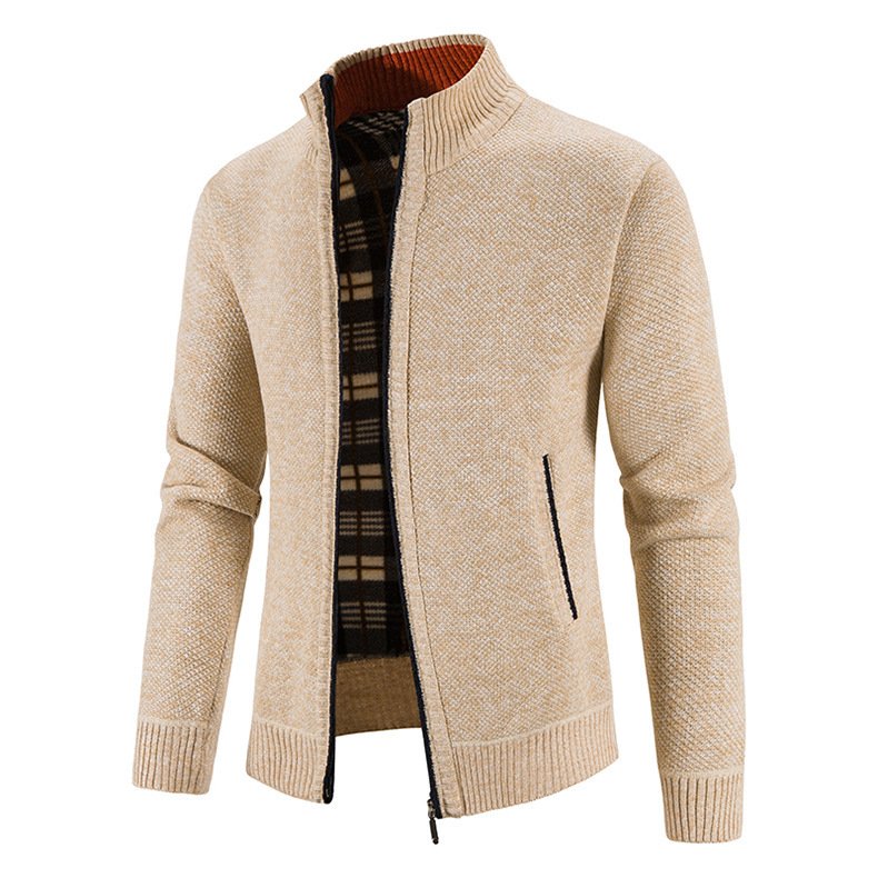 Wholesale Mens Long Sleeve Lightweight Coats Fall and Winter Casual Sweater Turtle Neck Jacket with Pockets Full Zip Slim Tops