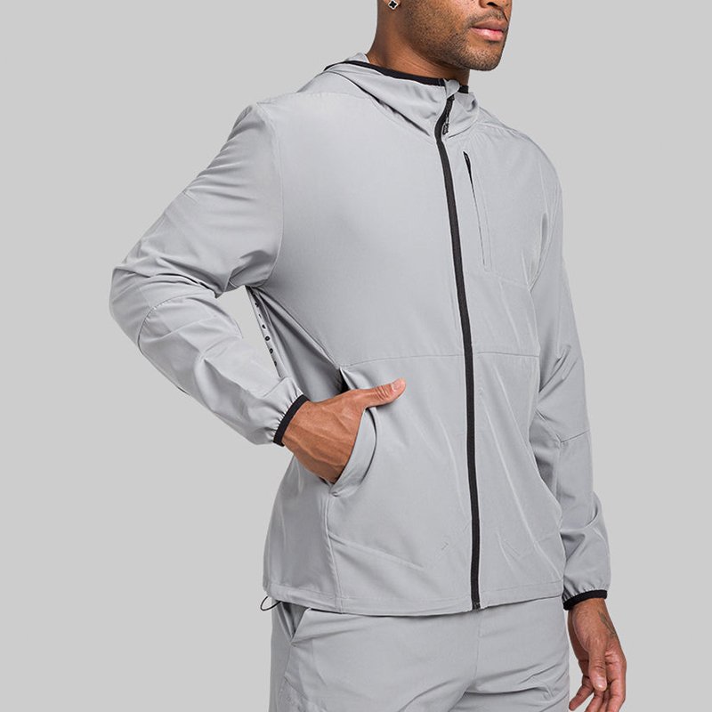 Custom full zipper Thin Waterproof Running outdoor Mountain hiking Biking Lightweight Hooded Windbreaker Jacket For Men