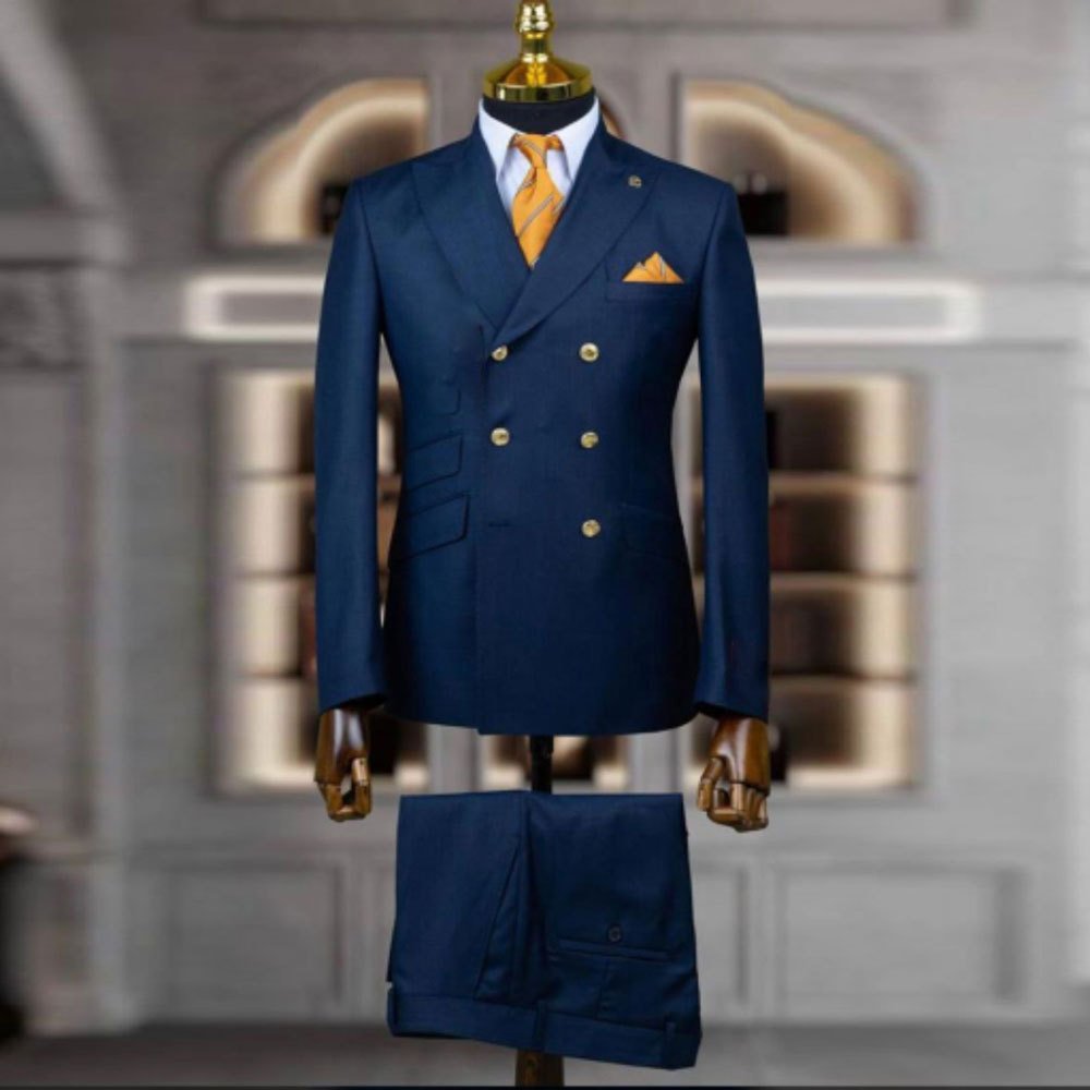 S0336G 2024 New men's suit two -piece customizable business suits jeans banquet set