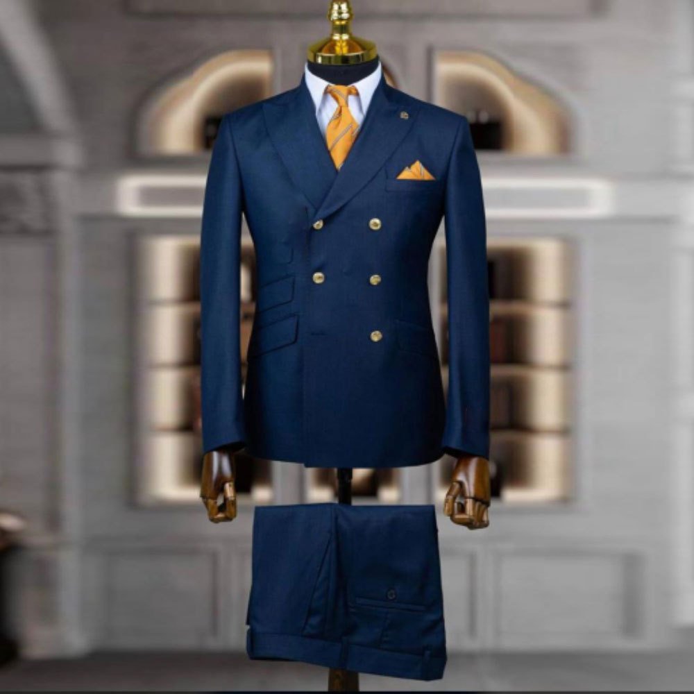 S0336G 2024 New men's suit two -piece customizable business suits jeans banquet set