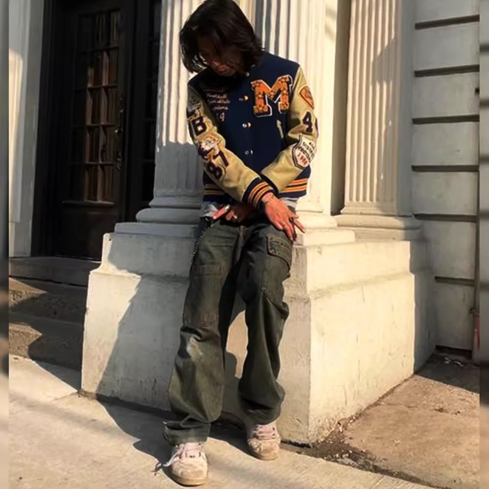 Custom varsity jacket plus size men's jackets letterman team sports with high quality materials jacket for men embroidery