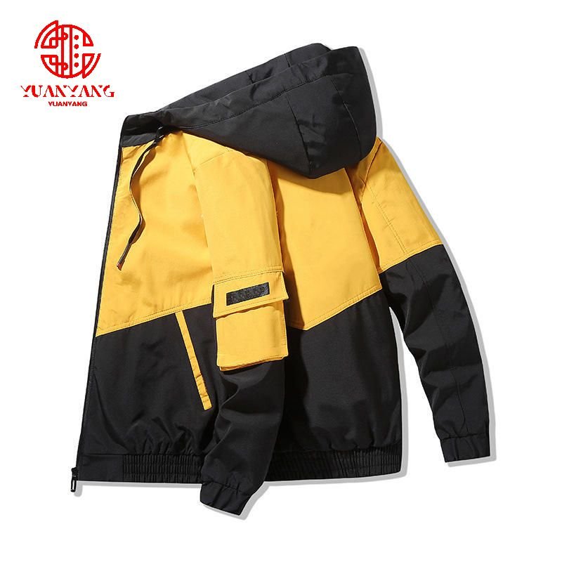 2021 Spring And Autumn Clothes Men Jacket Size 4XL Outwear Hooded Wadded Coat Slim Parka Men's Hooded Fashion Printed Jacket