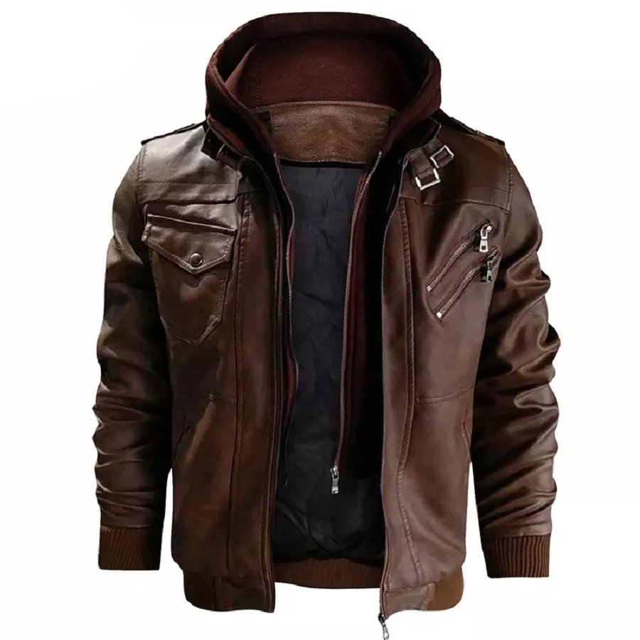 Top Trending products 2023 Men clothing fashion leather Biker Jacket High Quality With customized logo And Designs winter jacket