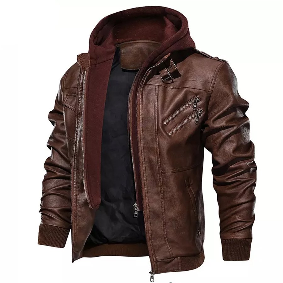 Top Trending products 2023 Men clothing fashion leather Biker Jacket High Quality With customized logo And Designs winter jacket