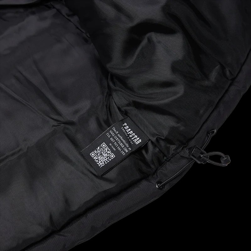 Trapstar Decoded Hooded Puffer 2.0 - Black Puffer Jacket Top Quality Embroidered Men's Thermal Hoodie Men Winter Coat Tops