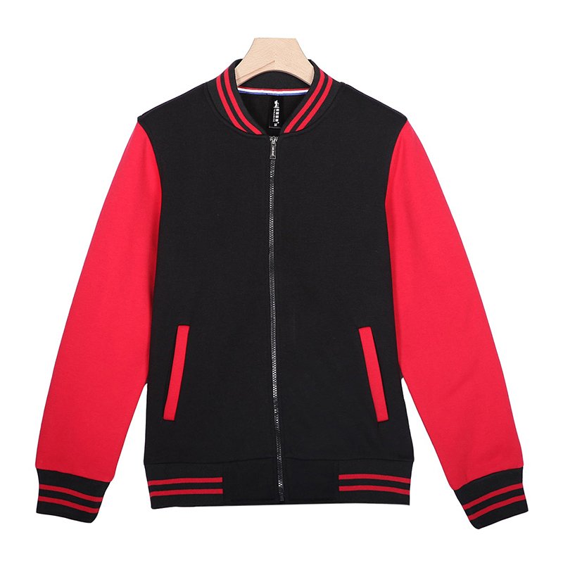2022 Custom Logo Leather Sleeves Embroidery Black Couple College Baseball Men's Jacket Light Blue Varsity Jacket