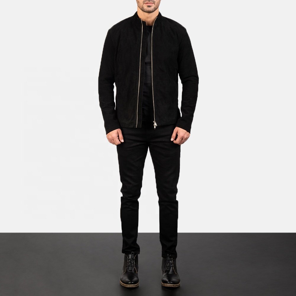 New Custom Winter Designs Boys Classic Biker Motorcycle Suede Leather Jacket for Men slim fit Leather Coat with Polyester Quilt
