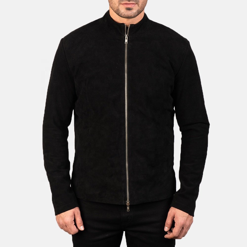 New Custom Winter Designs Boys Classic Biker Motorcycle Suede Leather Jacket for Men slim fit Leather Coat with Polyester Quilt