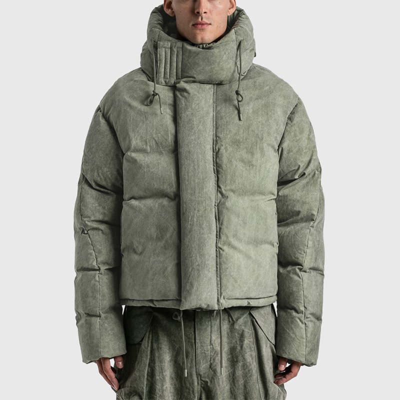 Custom Men's Winter Down Jackets With Removable Hood Vintage Water Resistant Outdoor Sports Puffer Jacket