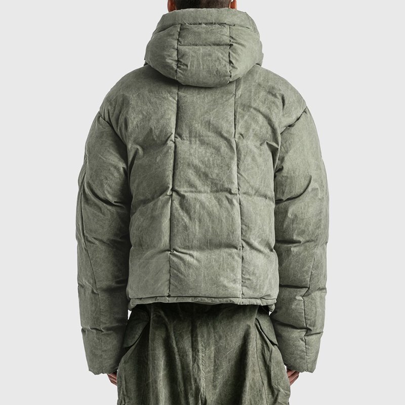 Custom Men's Winter Down Jackets With Removable Hood Vintage Water Resistant Outdoor Sports Puffer Jacket
