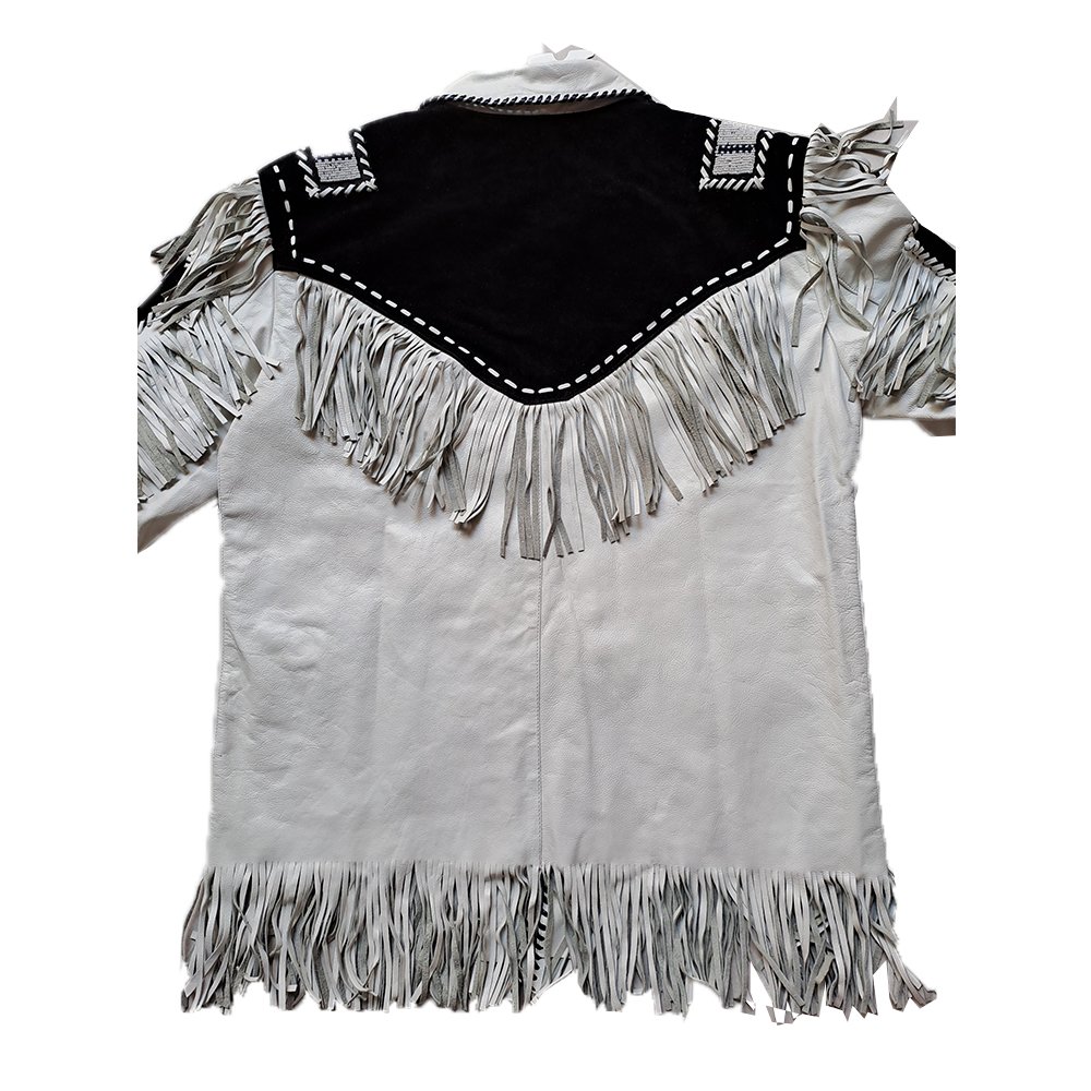 Fringed & Beaded Original Cow Leather Western Style Men Beautiful Cowboy Leather Jacket For Men
