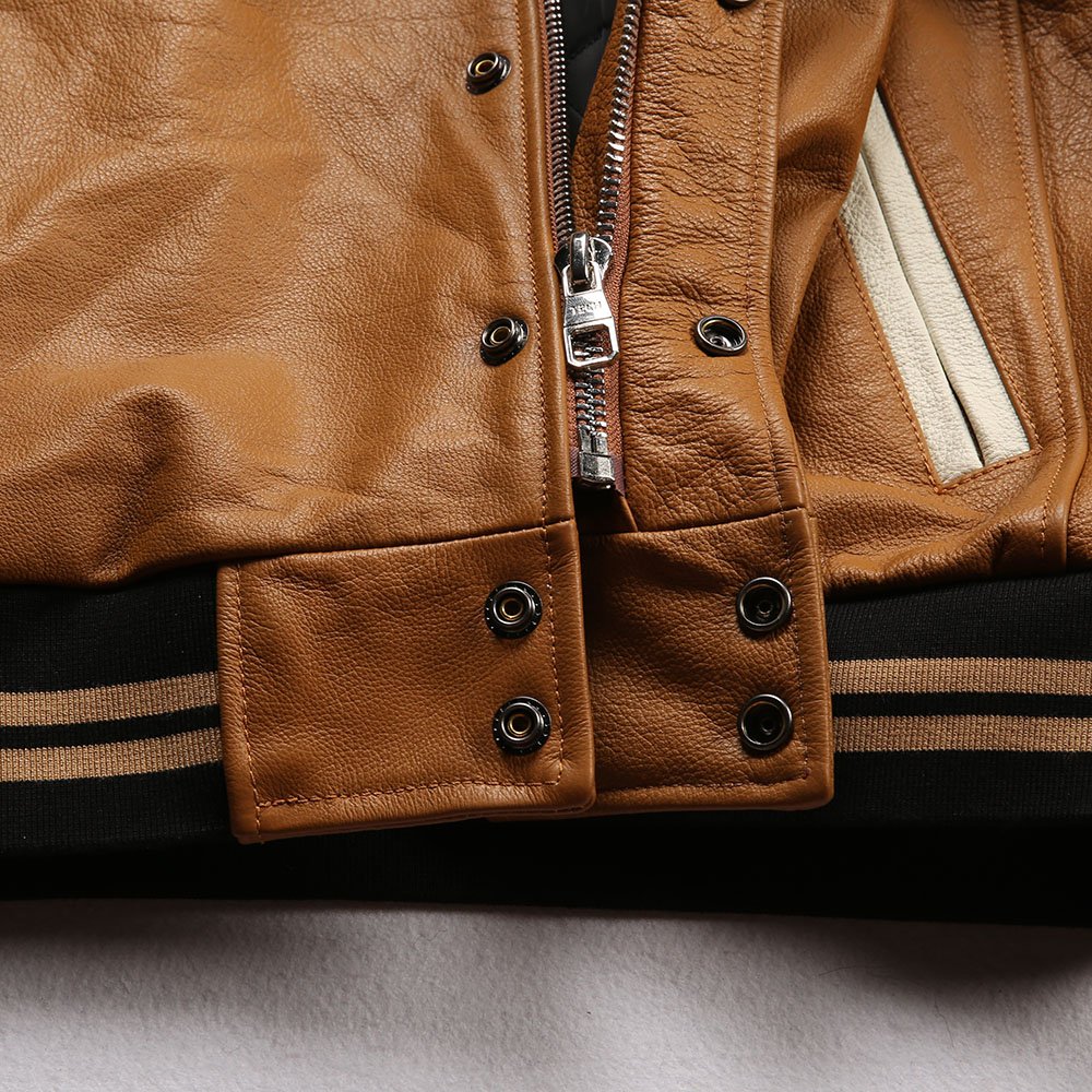 Men Classic Best quality custom Fashion Embroidery Genuine leather Jackets Sports & Leisure Men's Cow Skin Made Top Product