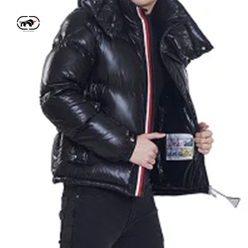 Bubble Fashion Winter Hooded Zipper Men's Jacket Light Weight White Duck Down Filled Custom Puffer Warm Jacket Manufacturer