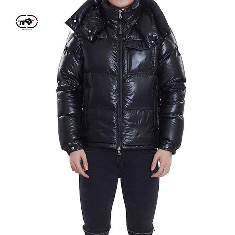 Bubble Fashion Winter Hooded Zipper Men's Jacket Light Weight White Duck Down Filled Custom Puffer Warm Jacket Manufacturer