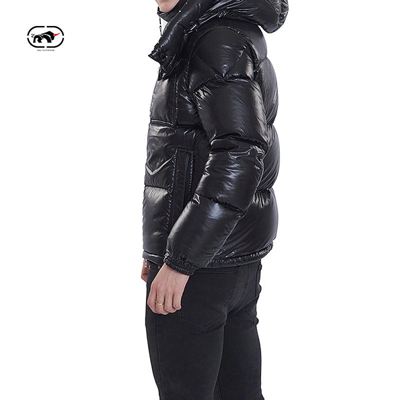 Bubble Fashion Winter Hooded Zipper Men's Jacket Light Weight White Duck Down Filled Custom Puffer Warm Jacket Manufacturer