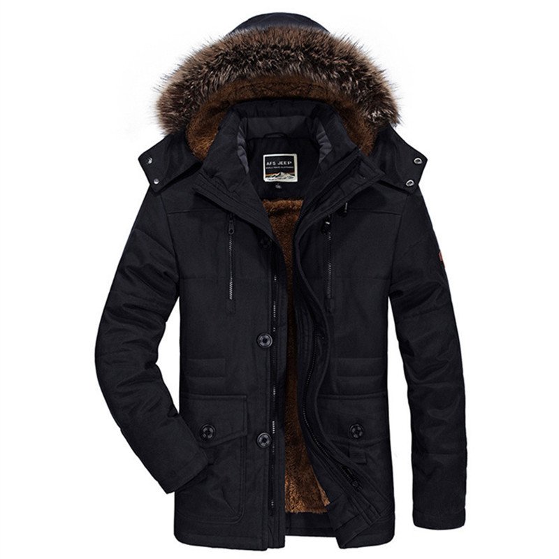 Factory Manufacture Mens Clothing Winter Coat Thick Warm Fur Lined Puffer Jacket Solid Color Men Parka Jacket Overcoat
