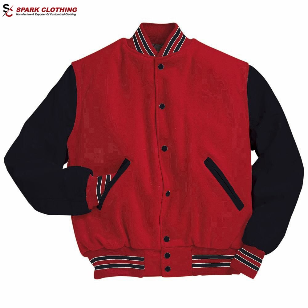 Wholesale Men Custom Cotton Fleece Baseball Jacket Varsity Letterman Blank Jacket men wear
