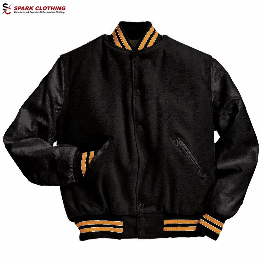 Wholesale Men Custom Cotton Fleece Baseball Jacket Varsity Letterman Blank Jacket men wear