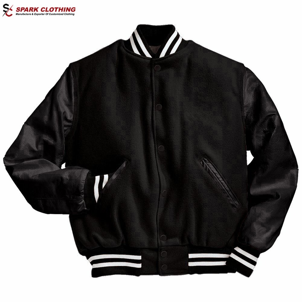 Wholesale Men Custom Cotton Fleece Baseball Jacket Varsity Letterman Blank Jacket men wear