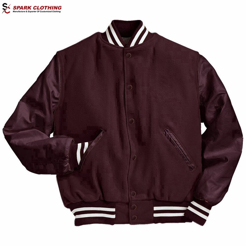 Wholesale Men Custom Cotton Fleece Baseball Jacket Varsity Letterman Blank Jacket men wear