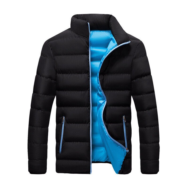Men's Winter Warm Zip Bread Coat Loose Down Jacket Casual Sports