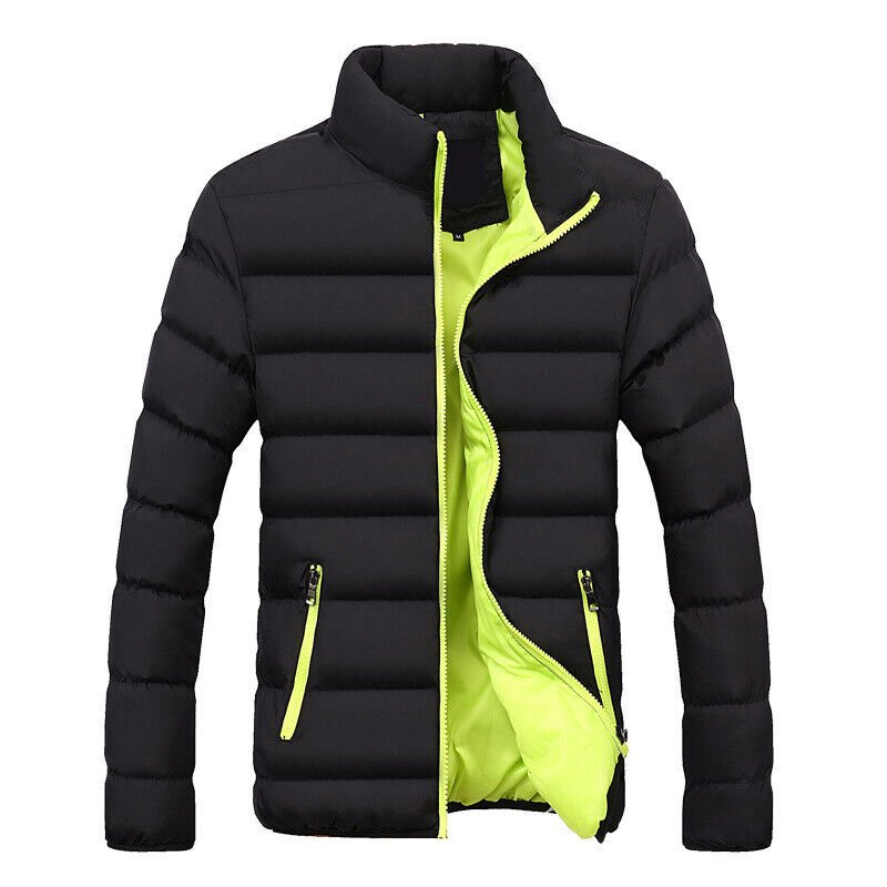 Men's Winter Warm Zip Bread Coat Loose Down Jacket Casual Sports