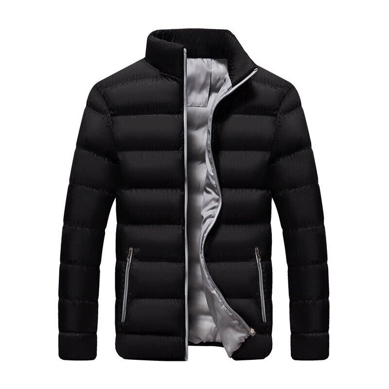 Men's Winter Warm Zip Bread Coat Loose Down Jacket Casual Sports
