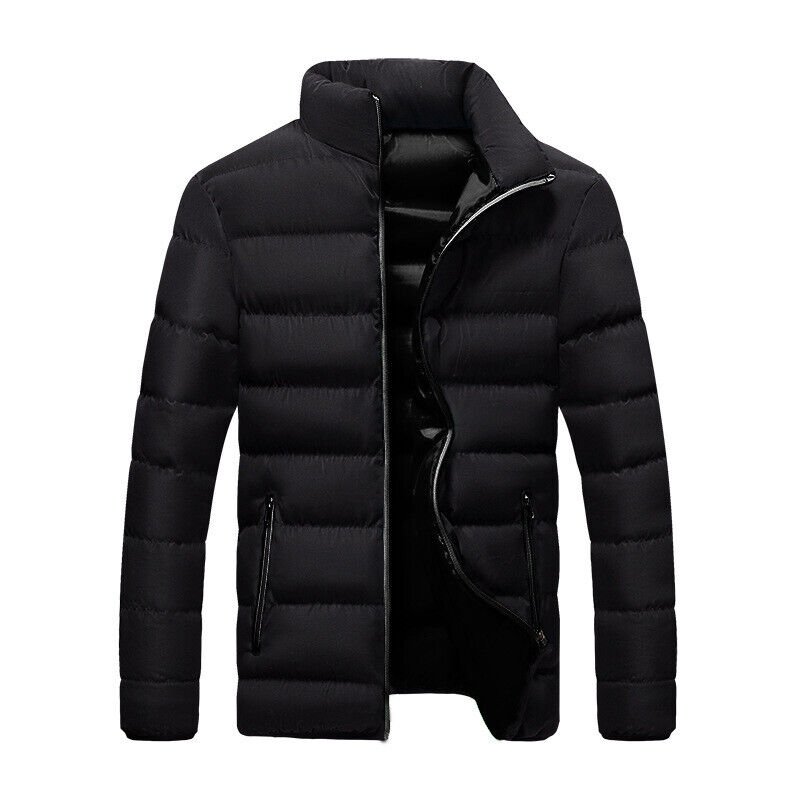 Men's Winter Warm Zip Bread Coat Loose Down Jacket Casual Sports