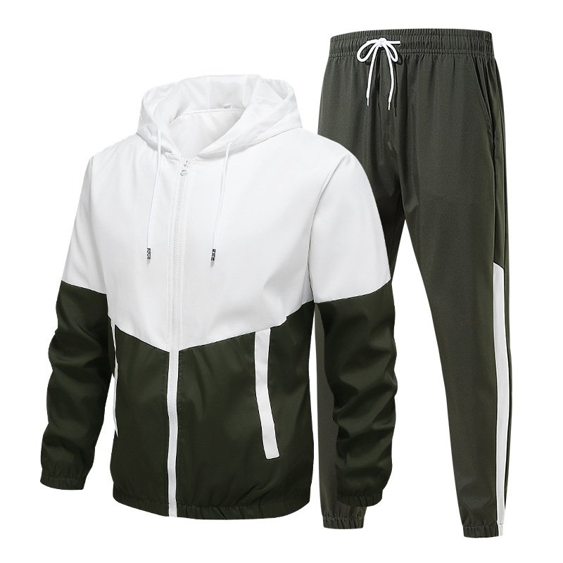 Men's Jacket Suit Casual Jacket Trend Handsome Fashion Youth Other Fabric Zipper Jacket Knitted Windproof 2pcs
