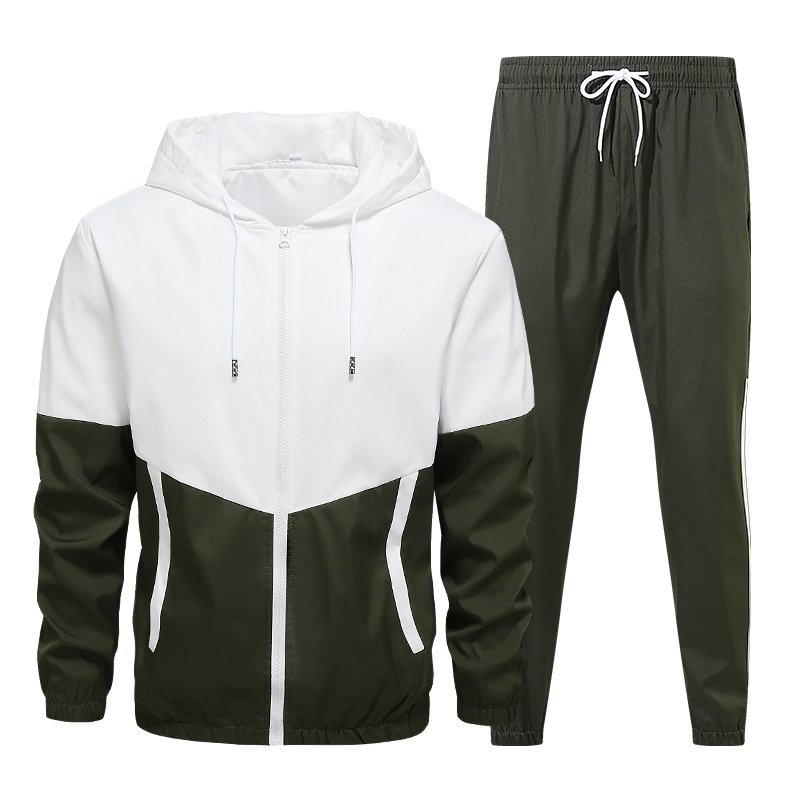 Men's Jacket Suit Casual Jacket Trend Handsome Fashion Youth Other Fabric Zipper Jacket Knitted Windproof 2pcs