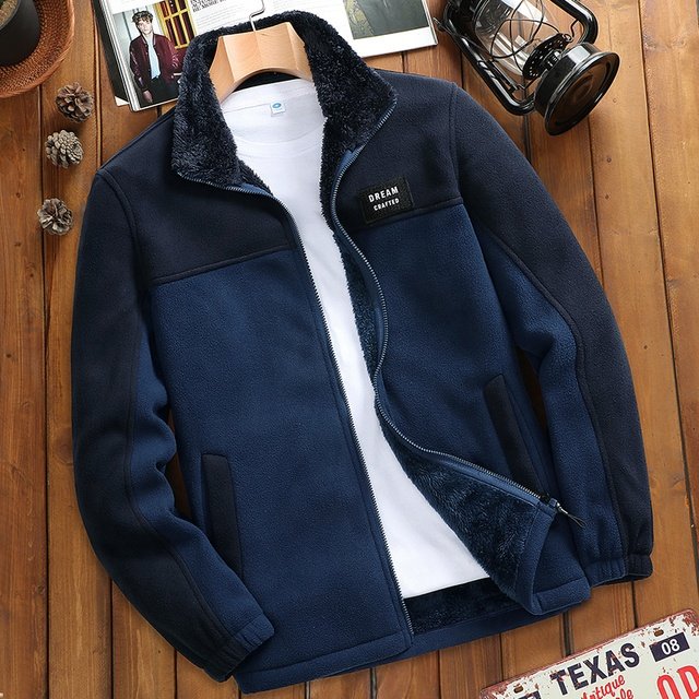 Manufacturer Custom Logo Street Wear Zip Up Fleece Men's Jacket Men's Winter Coat Plus Size Men's Jacket