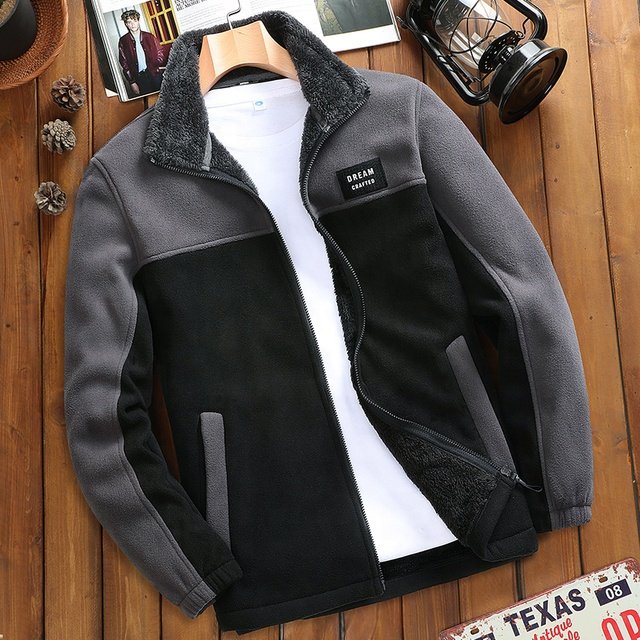 Manufacturer Custom Logo Street Wear Zip Up Fleece Men's Jacket Men's Winter Coat Plus Size Men's Jacket