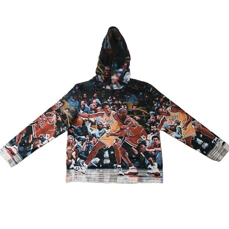 High Quality Custom Men's Zipper Closure Jacquard Weave Streetwear Jackets Plus Size Coats in Jacquard Tapestry Design